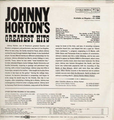 Johnny Horton's Greatest Hits English Vinyl LP