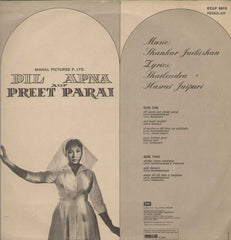 Dil Apna Aur Preet Parai 1960 Bollywood Vinyl LP
