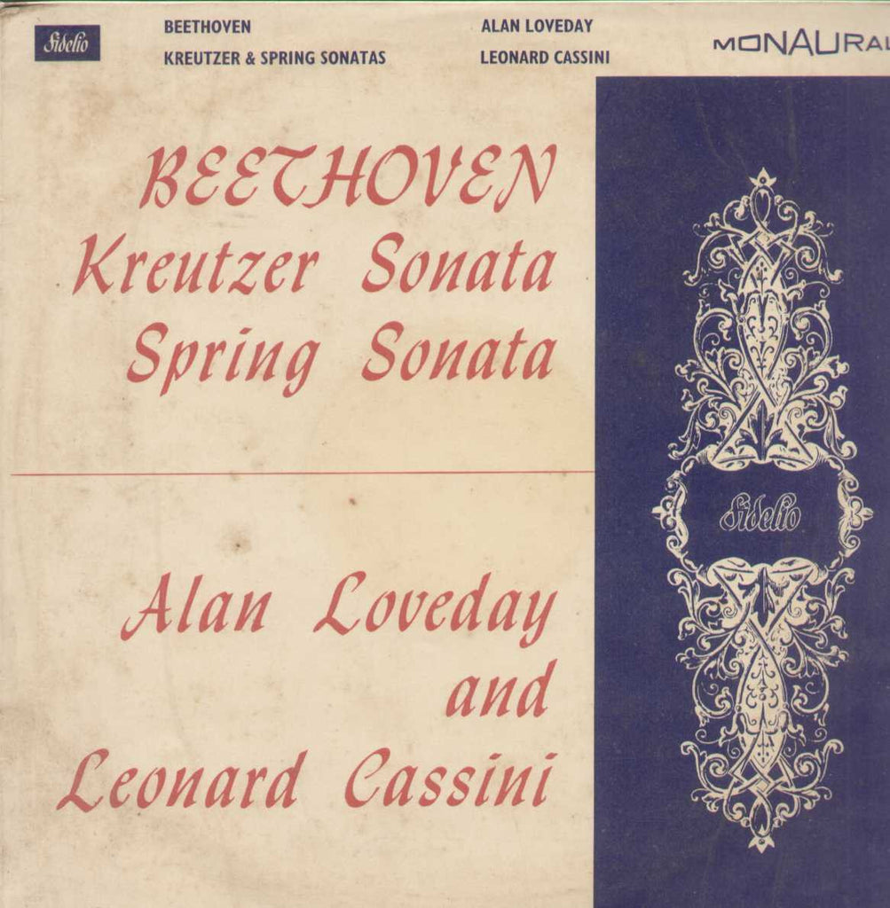 Beethoven Kreutzer And Spring Sonatas Alan Loveday Leonard Cassini English Vinyl LP