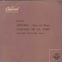 Ravel Miroirs-Suite For Piano Gaspard De La Nuit Leonard Pennario (Piano) English Vinyl LP