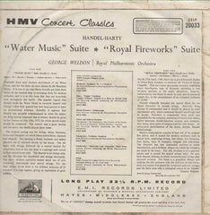 Handle-Harty Water Misic Suite Royal Fireworks Suite English Vinyl LP