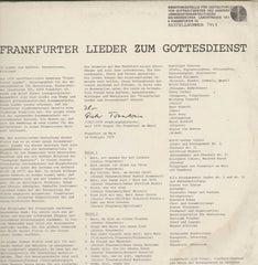 Frankfurter Lieder Zum Gottesdienst English Vinyl LP