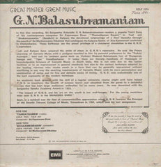 Great Master Great Music G.N. Balasubramaniam Bollywood Vinyl LP