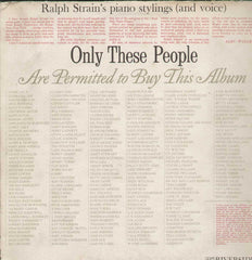 Ralph Strain's Piano Stylings (And Voice) Only These People English Vinyl LP