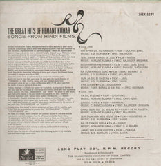 Hemanth Kumar Songs From Hindi Films Bollywood Vinyl LP