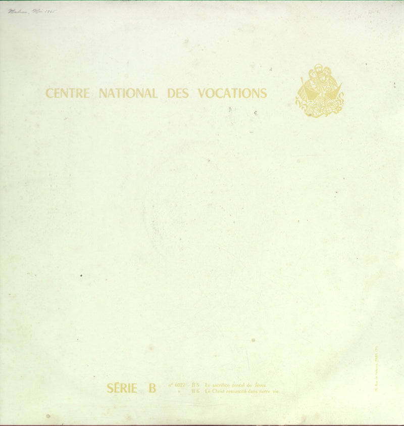 Centre National Des Vocations Serie B — LP vinyl record cover