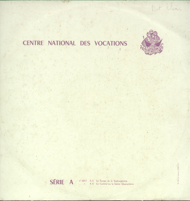 Centre National Des Vocations Srie A — LP vinyl record cover