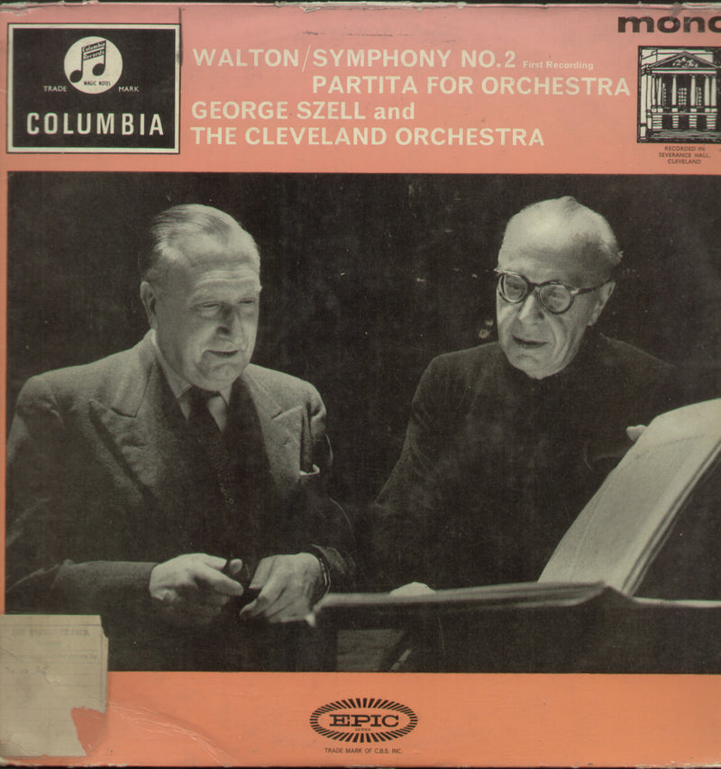 Walton / Symphony No.2 Partita for Orchestra — LP vinyl record cover