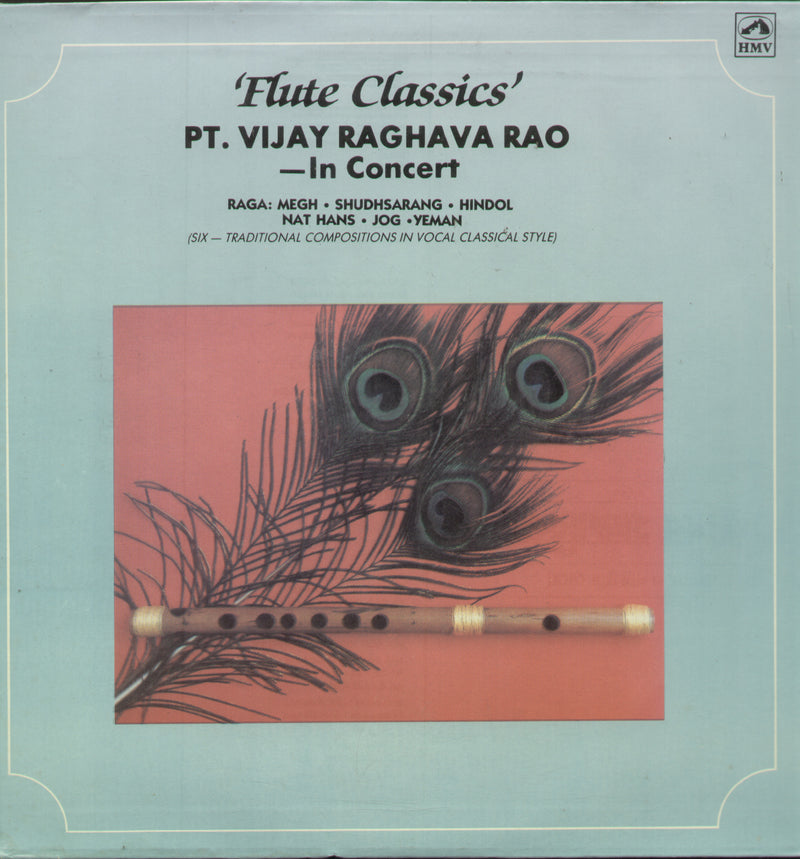 In Concert by Vijay Raghava Rao — 1987 Indian classical LP vinyl record cover