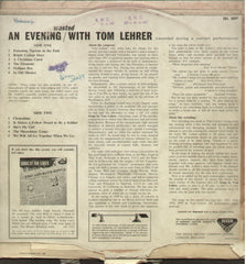 Wasted An Evening With Tom Lehrer - English Bollywood Vinyl LP