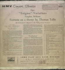 Elgar "Enigma" Variations Vaughan Williams - English Bollywood Vinyl LP