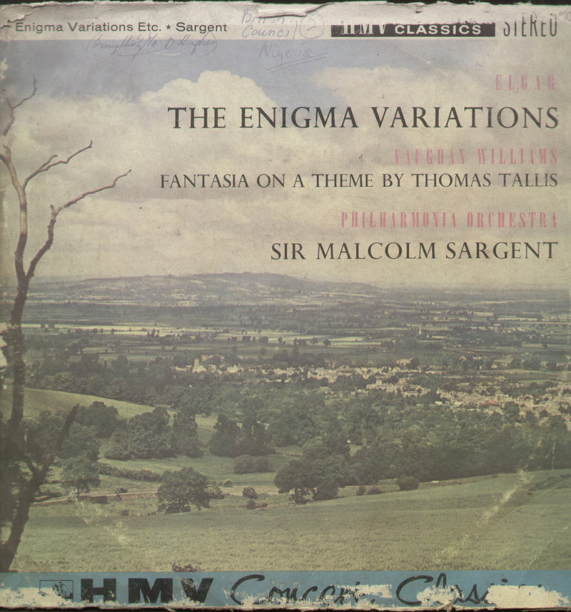 Elgar "Enigma" Variations Vaughan Williams — LP vinyl record cover