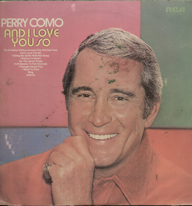 Perry Como And I Love You So — 1974 LP vinyl record cover