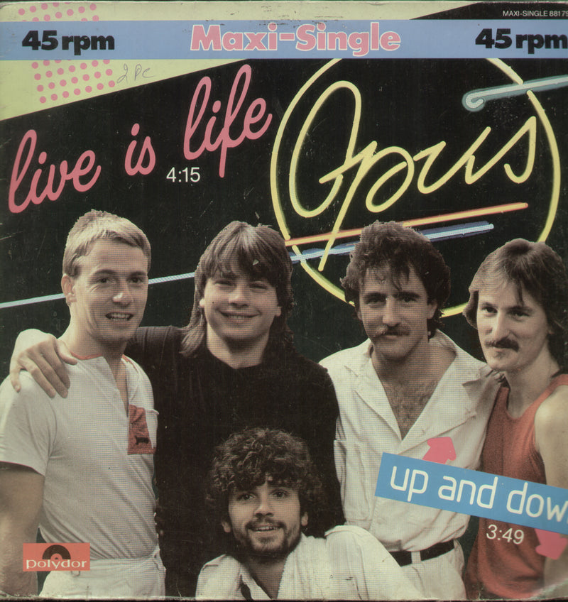 Live is Life Opus Up and Down — 1985 Bollywood LP vinyl record cover