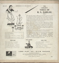 The Golden Voice Of K.L. Saigal Vol 3 - Compilations Bollywood Vinyl LP