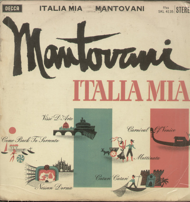 Mantovani And His Orchestra Italia Mia — 1961 LP vinyl record cover