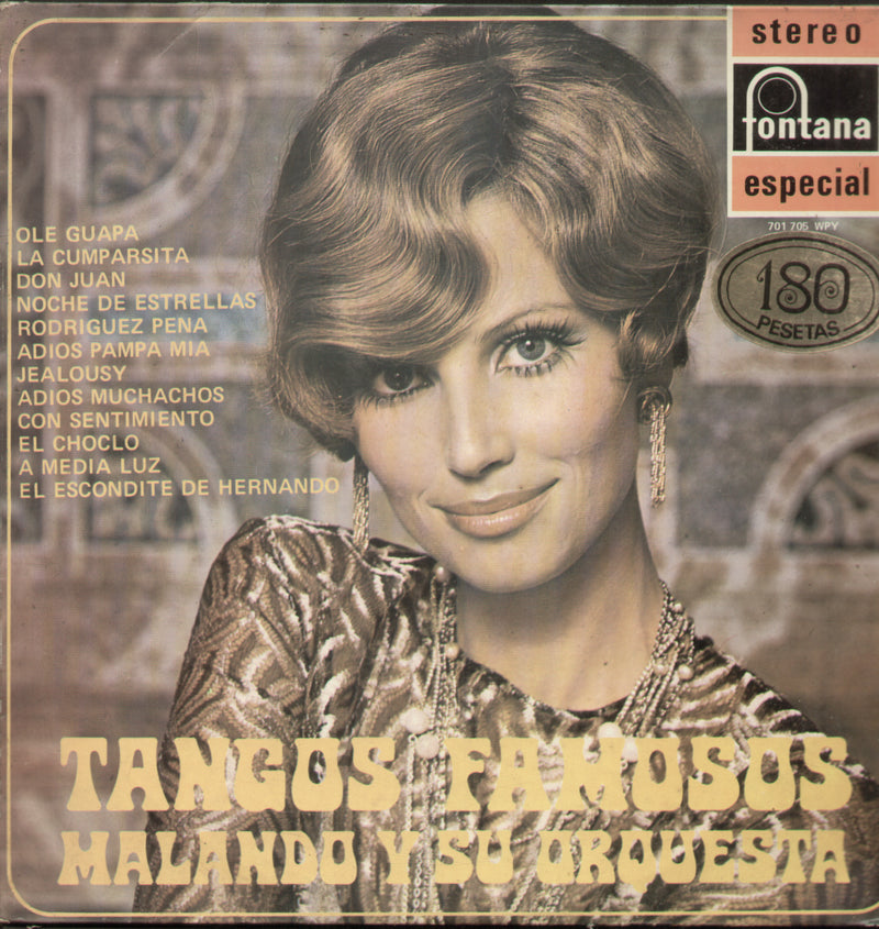 Tangos Famosos Malando Y Su Orquesta — LP vinyl record cover