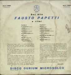 Fausto  Papetti Sax Alto E Ritmi - English Bollywood Vinyl LP