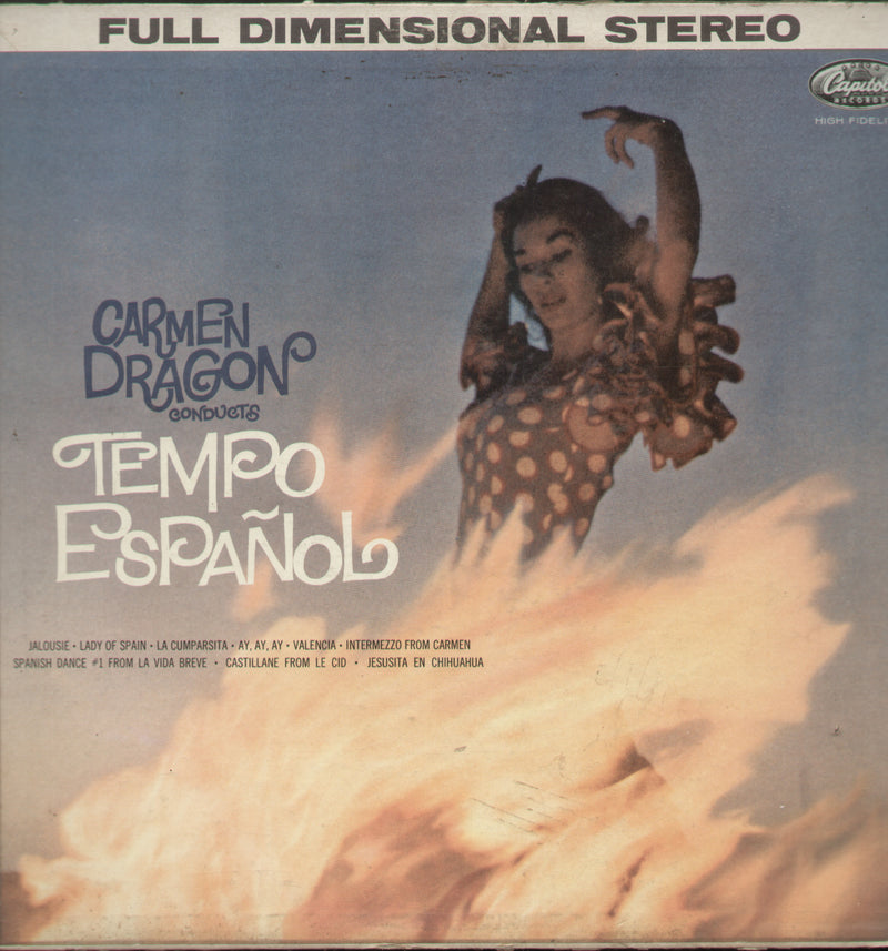 Carmen Dragon Conducts Tempo Espanol — LP vinyl record cover