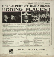 Herb Alpert And The Tijuana Brass Going Places - English Bollywood Vinyl LP