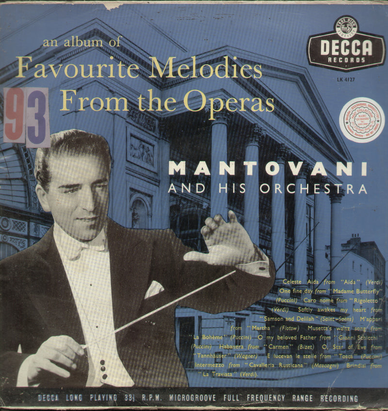 Favourite Melodies From the Operas — LP vinyl record cover