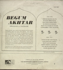 Begum Akhtar Ghazals and Dadrars - Bollywood Vinyl LP
