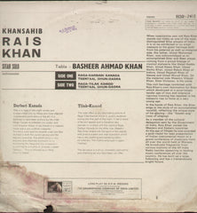 Khansahib Rais Khan - Classical Bollywood Vinyl LP
