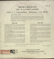 Meera Bhajans Smt. M.S. Subbulakshmi - Compilations Bollywood Vinyl LP