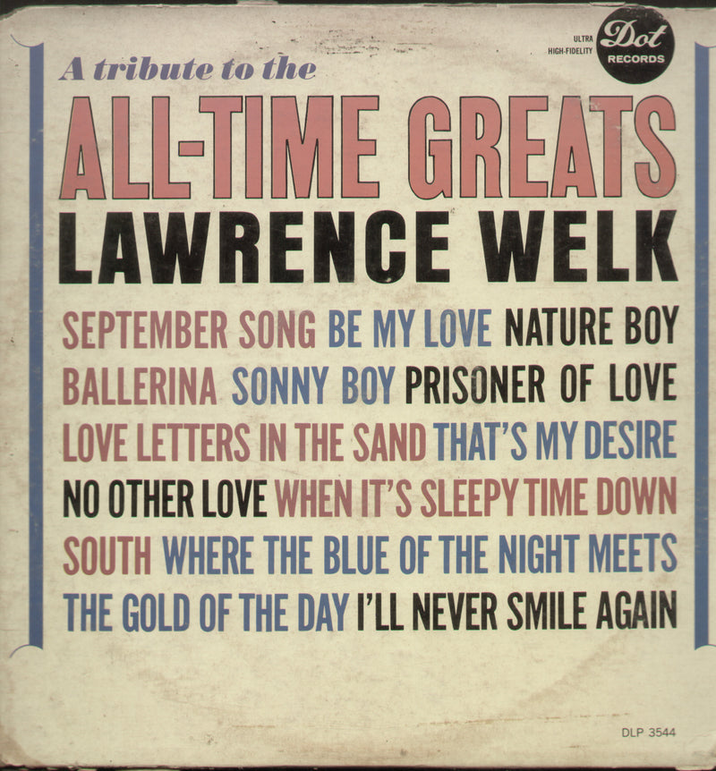 A Tribute to the All Time Greats — LP vinyl record cover