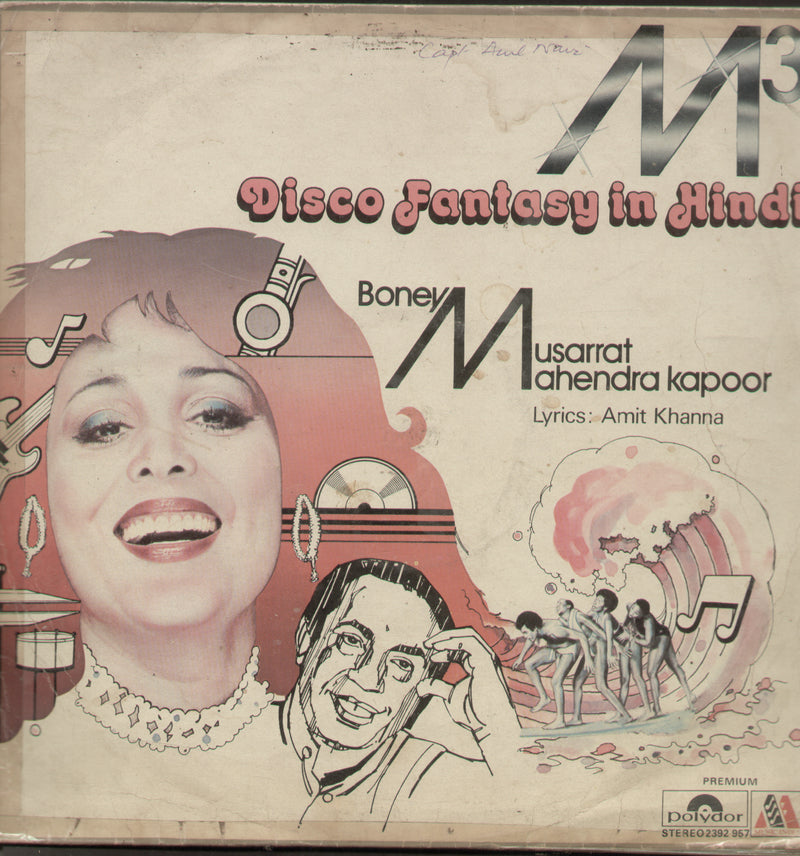 M3 Disco Fantasy In Hindi Boney Musarrat Mahendra Kapoor — disco LP vinyl record cover