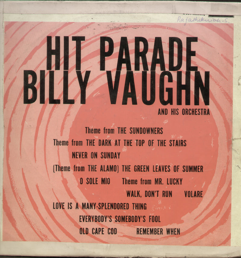 Hit Parade Billy Vaughn and his Orchestra — LP vinyl record cover