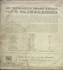 Sri Thyagaraja Swamy Krithis Sung By M. Balamuralikrishna - Classical Bollywood Vinyl LP-First Press