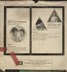 Aap Ki Parchhaiyan and Woh Kaun Thi 1960 - Hindi Bollywood Vinyl LP