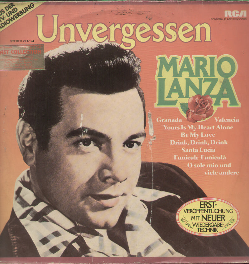 Unvergessen Mario Lanza — LP vinyl record cover