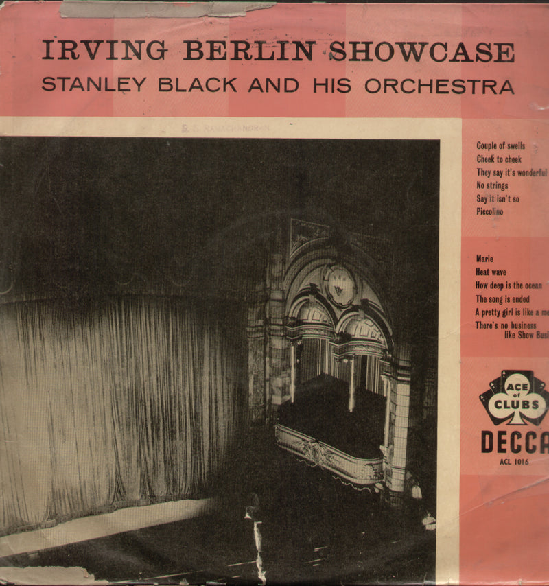 Irving Berlin Showcase — LP vinyl record cover