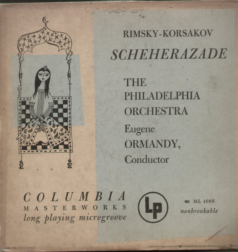 Rimsky Korsakov Scheherazade — LP vinyl record cover