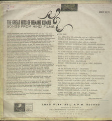 The Great Hits of Hemant Kumar - Hindi Bollywood Vinyl LP