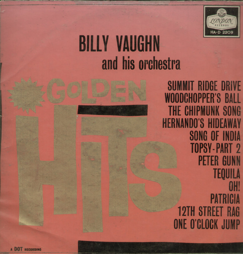 Billy Vaughn And His Orchestra Golden Hits - English Bollywood Vinyl LP