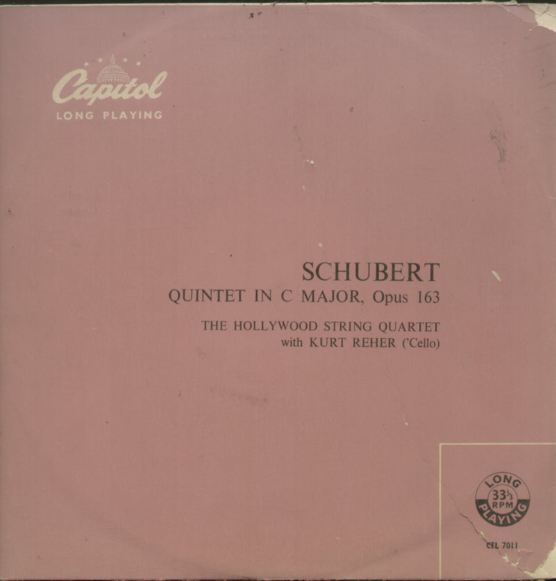 Schubert Quintet In C Major, Opus 163 — LP vinyl record cover