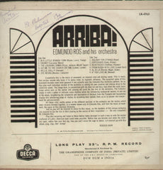 Arriba Edmundo Ros And His Orchestra - English Bollywood Vinyl LP