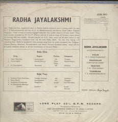 Radha Jayalakshmi - Compilations Bollywood Vinyl LP