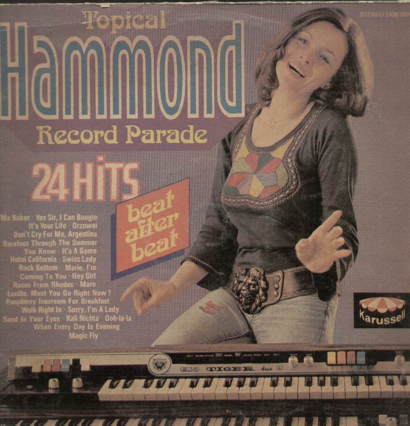 Topical Hammond Record Parade 24 Hits — LP vinyl record cover