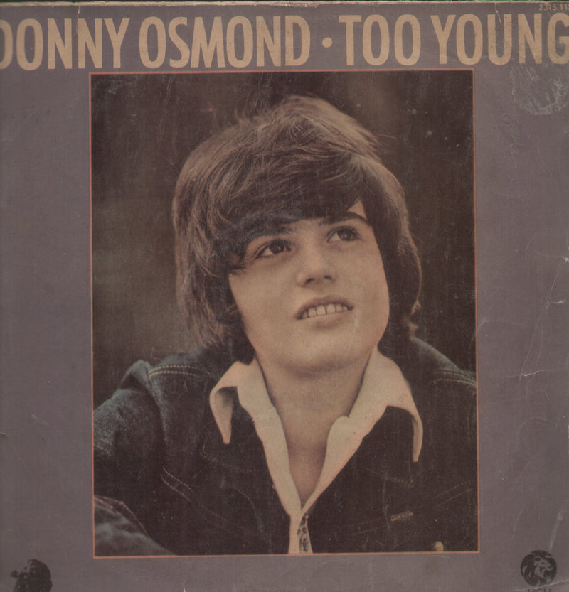 Too Young by Donny Osmond — LP vinyl record cover