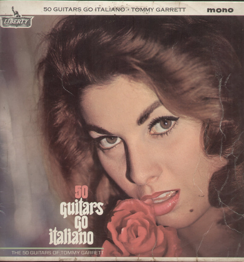50 Guitars Go Italiano The 50 Guitars Of Tommy Garrett — LP vinyl record cover