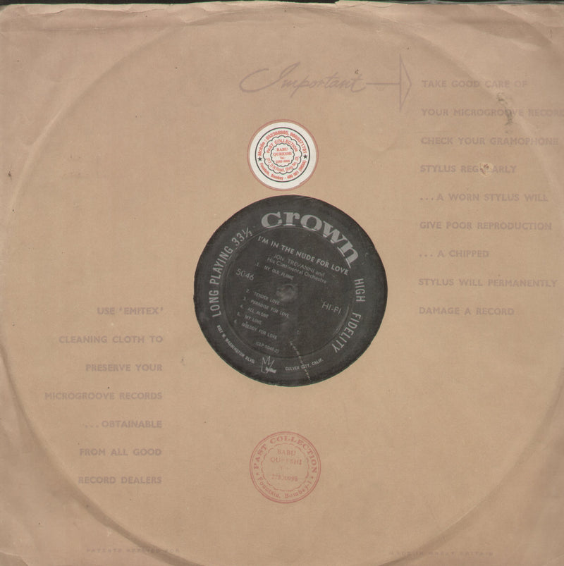 I'm In The Nude For Love — LP vinyl record cover