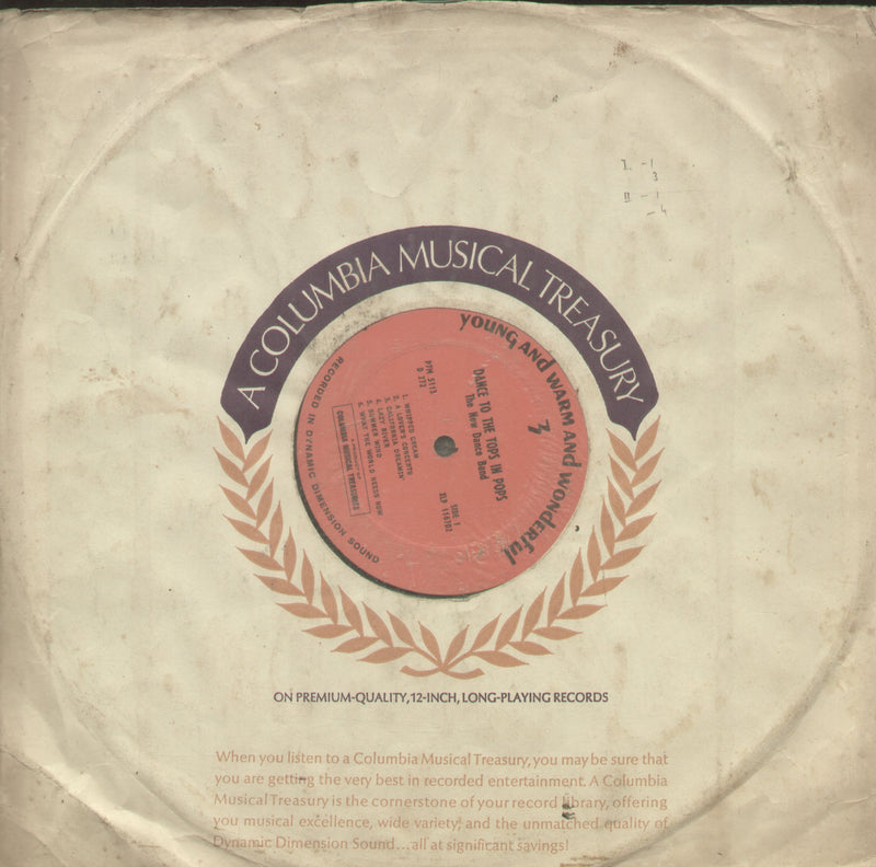No Sleeve by Dance To The Tops In Pops — pop LP vinyl record cover