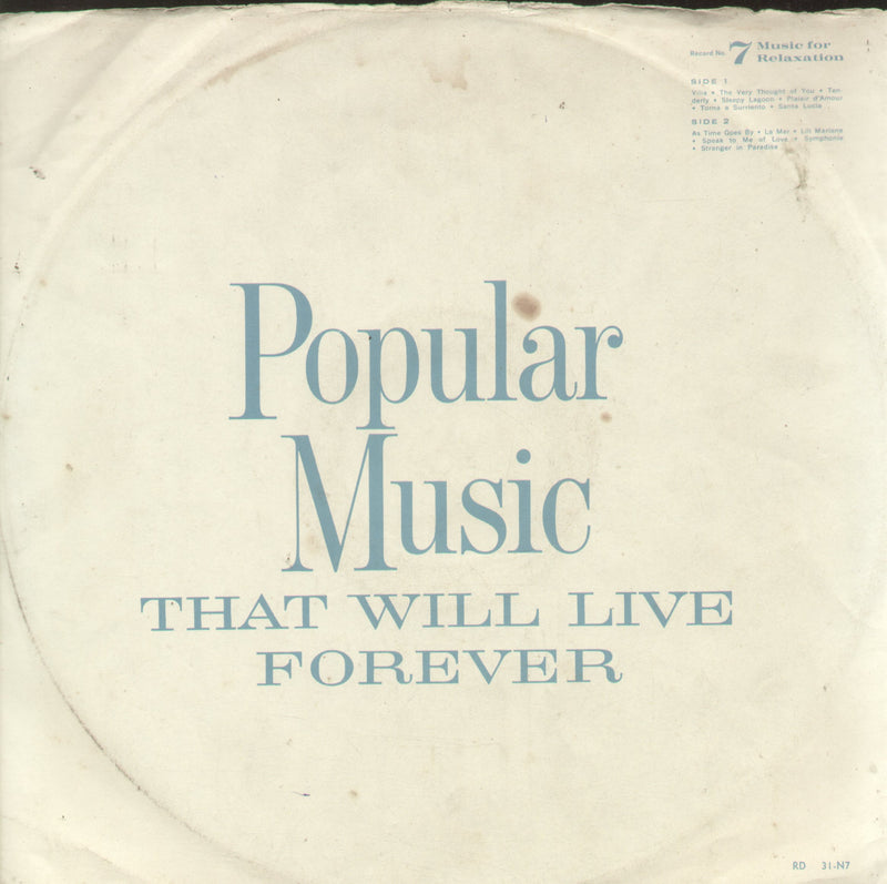 ular Music That Will Live Forever — pop LP vinyl record cover