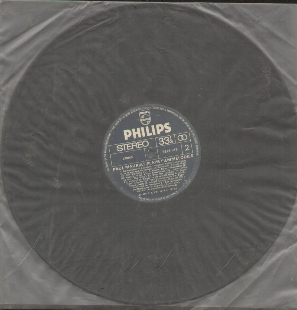 Paul Mauriat Plays Film Melodies - English Bollywood Vinyl LP - No Sleeve