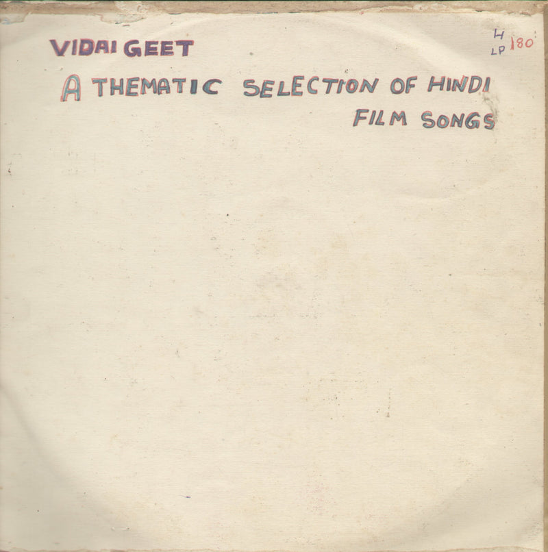 Vidai Geet A Thematic Selection of — Bollywood LP vinyl record cover