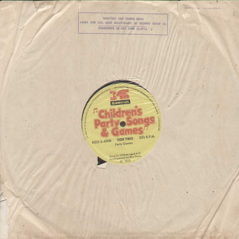 Children's Party Songs and Games 1973 — 1973 LP vinyl record cover